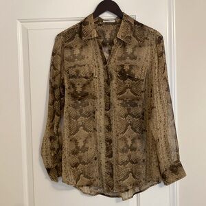 Equipment Sheer Snakeskin Blouse